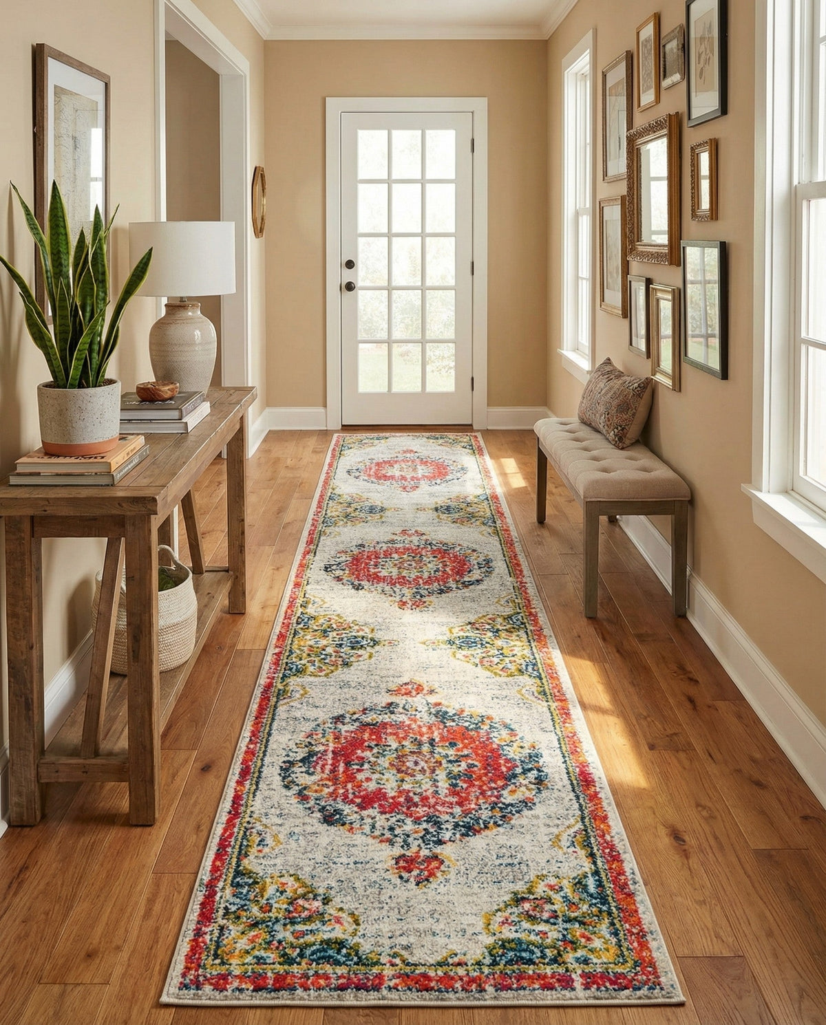Brighton Terrace Collection Area Rug - Hove (Ivory) Runner Ivory  lifestyle 76