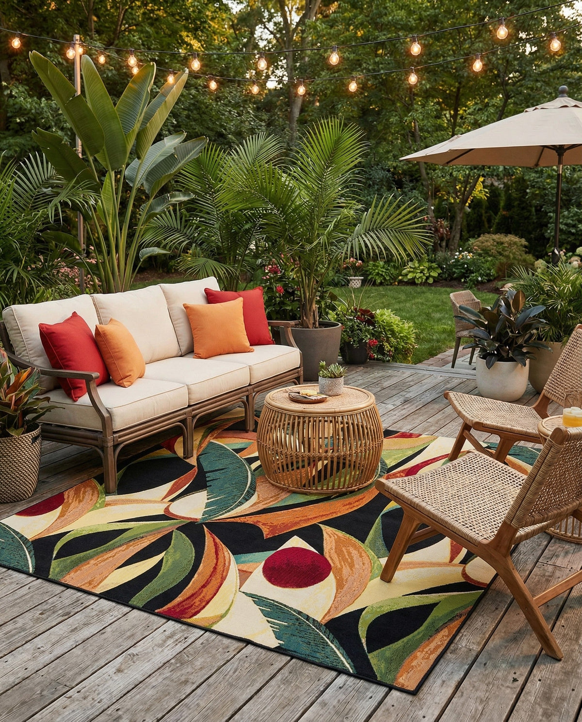 Seaside Blooms Collection Area Rug -  Tivoli Square Multi  lifestyle 92