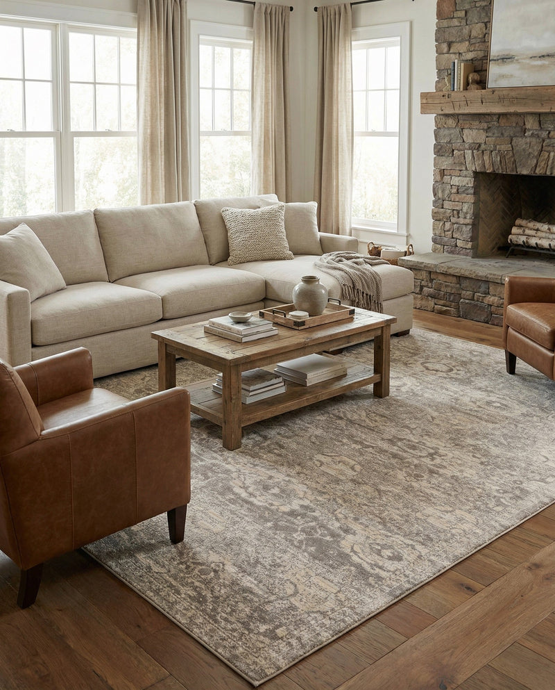 Seville Stripes Collection Area Rug -  Cordoba (Gray) Rectangle Gray  lifestyle 16
