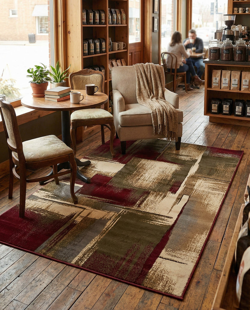 Bistro Lounge Collection Area Rug -  Doppio Rectangle Multi  lifestyle 15