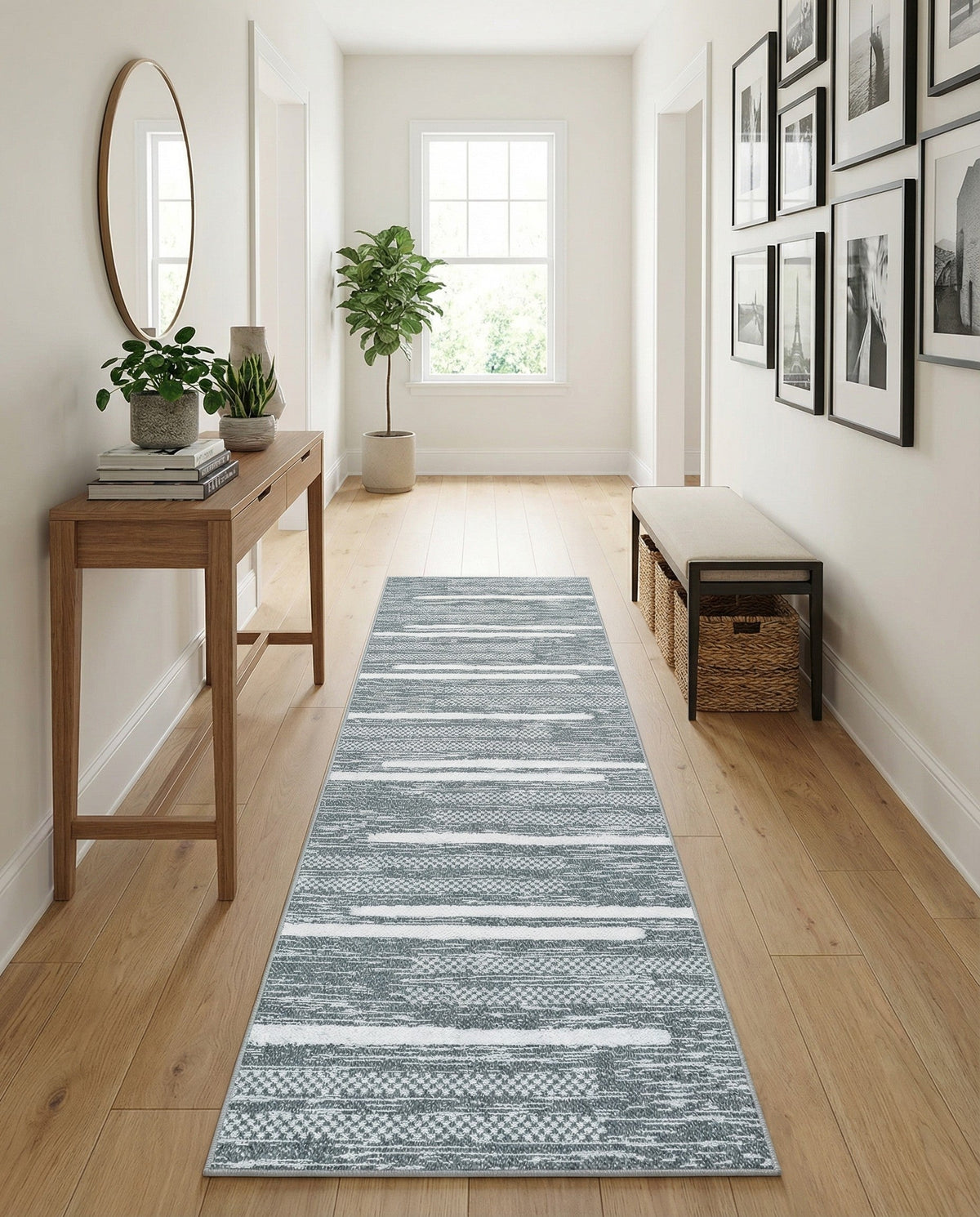 Cathedral Elegance Collection Area Rug - Chapel Runner Gray  lifestyle 138