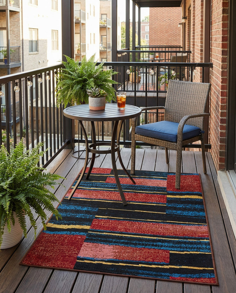 Urban Terrace Collection Area Rug -  Courtyard Rectangle Multi  lifestyle 22