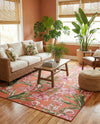 Seaside Blooms Collection Area Rug -  Kyoto Rectangle Coral  lifestyle 28