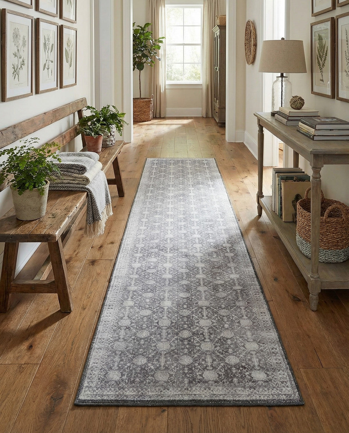 Heritage Elegance Collection Area Rug -  Chatsworth Runner Gray  lifestyle 90