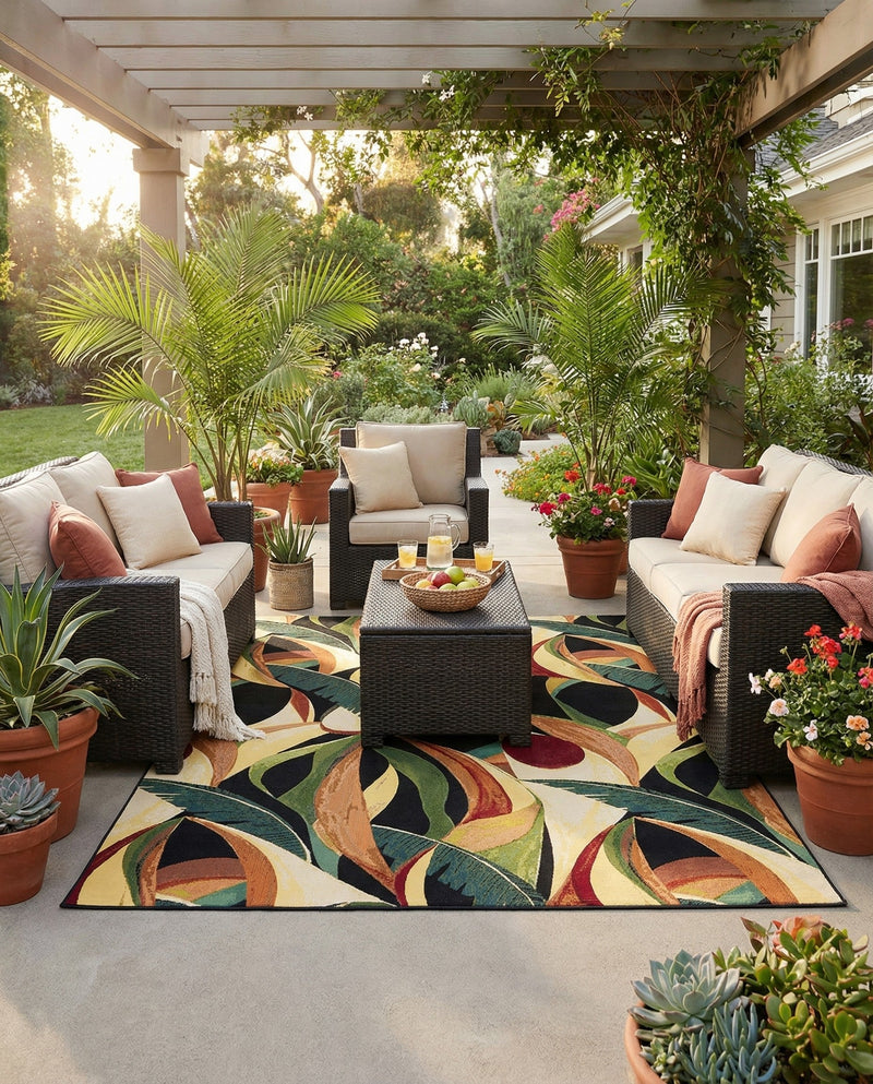 Seaside Blooms Collection Area Rug -  Tivoli Rectangle Multi  lifestyle 21