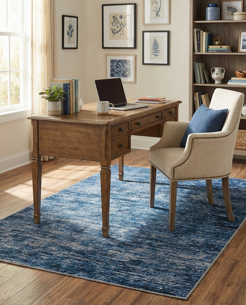 Sahara Essence Collection Area Rug - Oasis (Blue) Rectangle Blue  lifestyle 8
