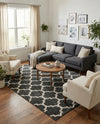 Lattice Gardens Collection Area Rug -  Bloomfield (Black) Rectangle Black  lifestyle 24