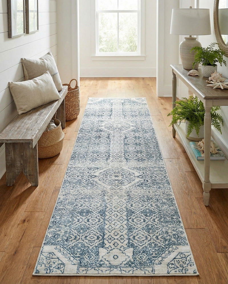 Coastal Haven Collection Area Rug -  Shoreline Runner Gray  lifestyle 67