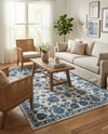 Charleston Elegance Collection Area Rug -  Seaport (White Blue) Rectangle White Blue  lifestyle 20