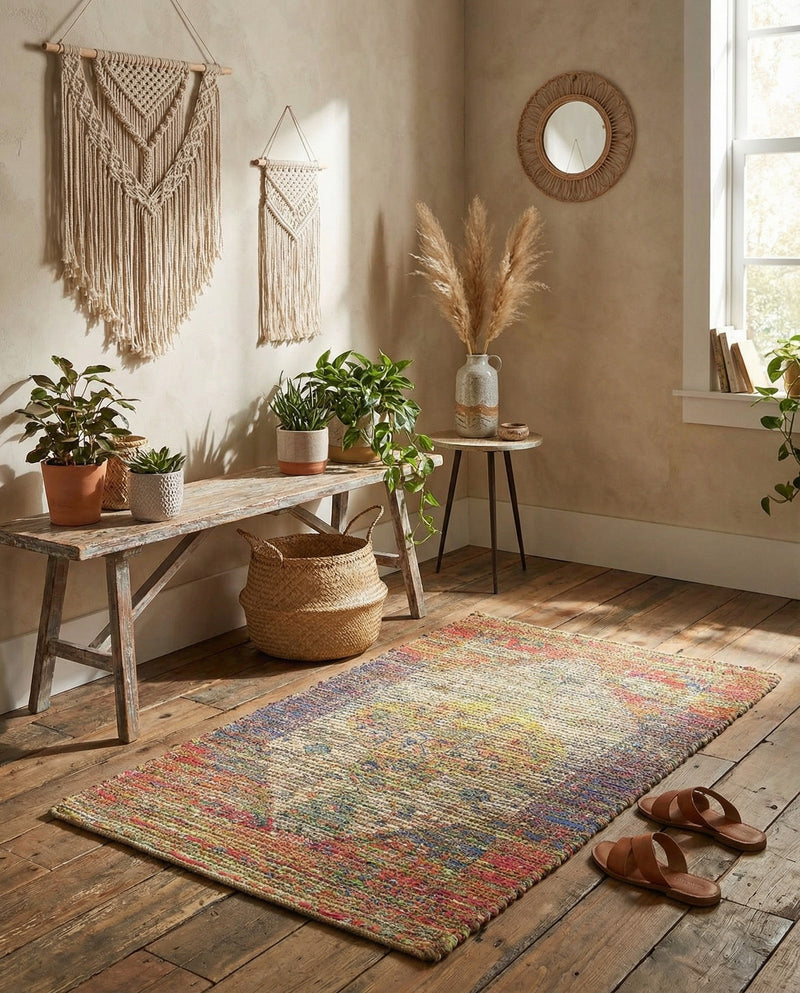 Savannah Threads Collection Area Rug - Sahara Rectangle Multi  lifestyle 29