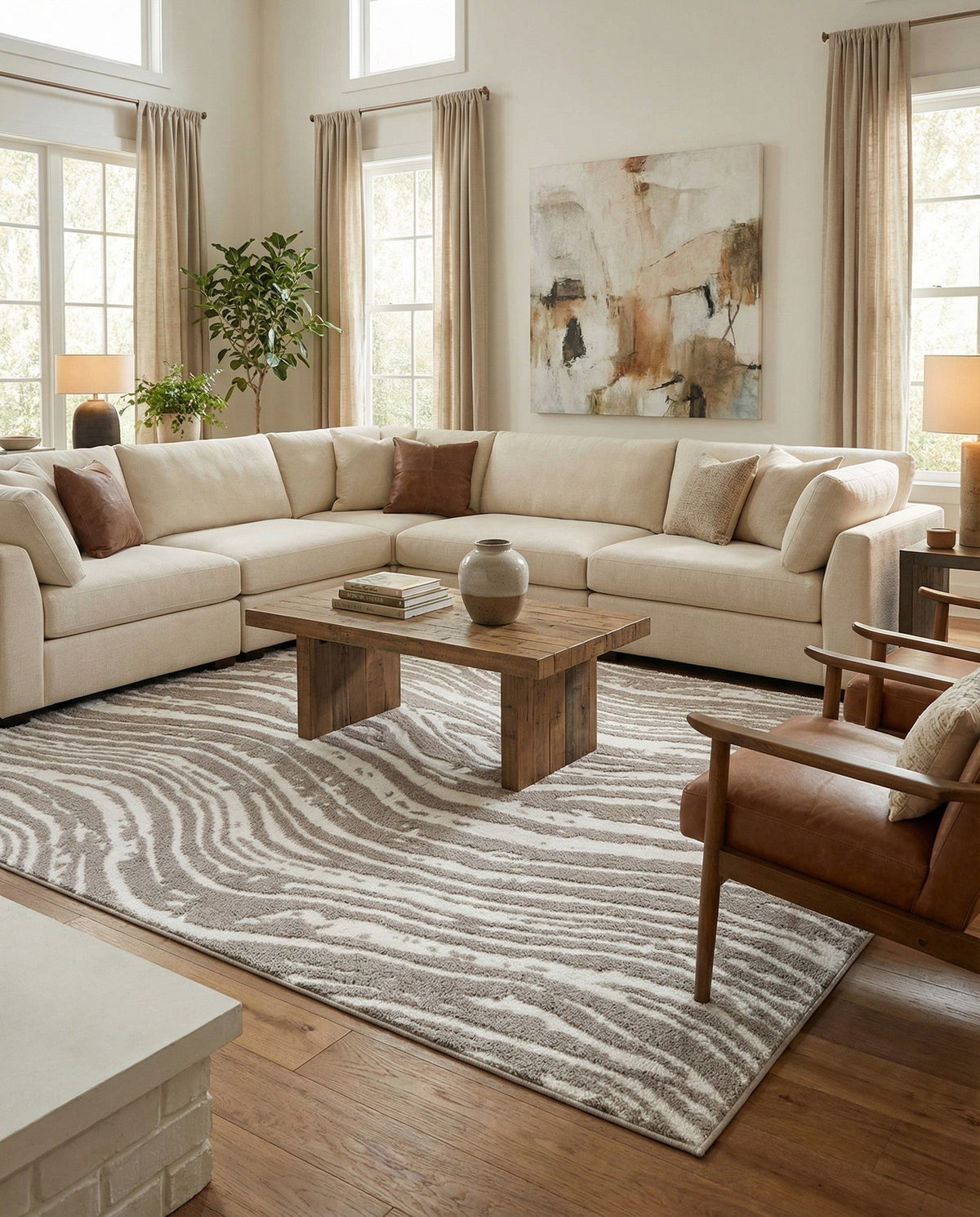 Sienna Collection Area Rug -  Garda Rectangle Cloud Gray  lifestyle 46