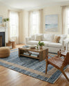 Osian Looms Collection Area Rug - Durham Rectangle Navy Blue  lifestyle 11