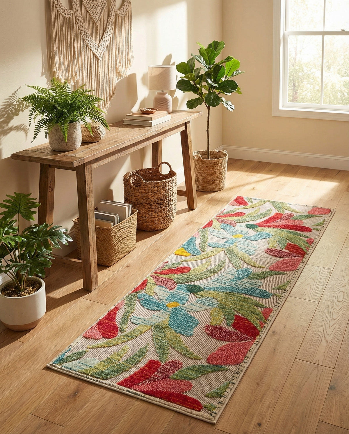 Outdoor Marrakesh Collection Area Rug -  Midelt Runner Multi  lifestyle 61