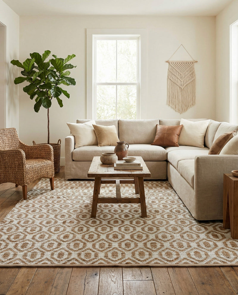Osian Looms Collection Area Rug - Colaba Rectangle White  lifestyle 22