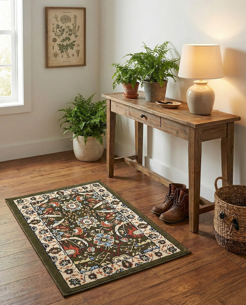 Tabriz Tapestry Collection Area Rug - Sahand (Green) Rectangle Green  lifestyle 16
