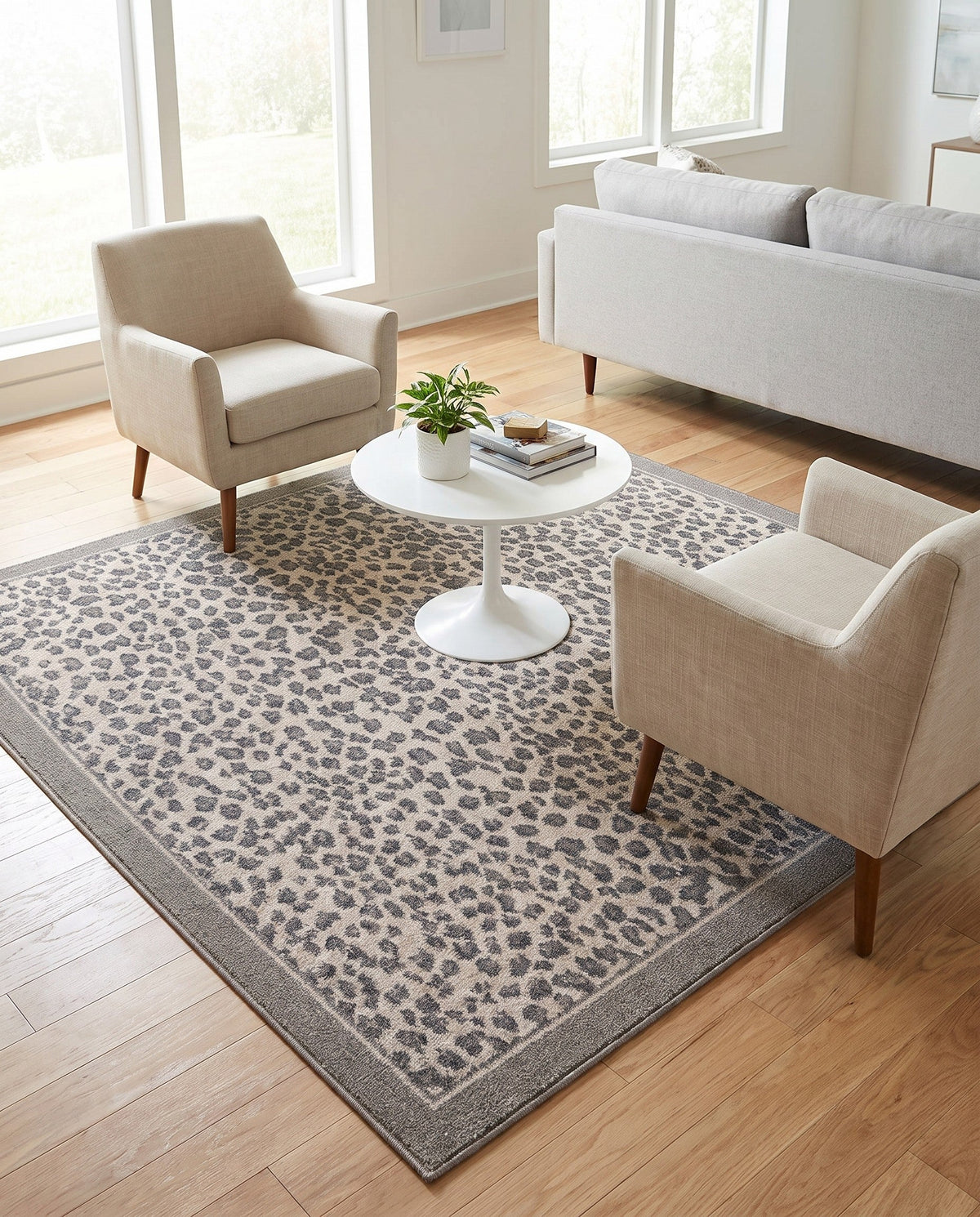 Savannah Sojourn Collection Area Rug - Serengeti Square Gray  lifestyle 202