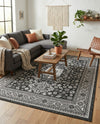Tribal Terrace Treasures Collection Area Rug -  Incan Isle (Charcoal Gray) Rectangle Charcoal Gray  lifestyle 35