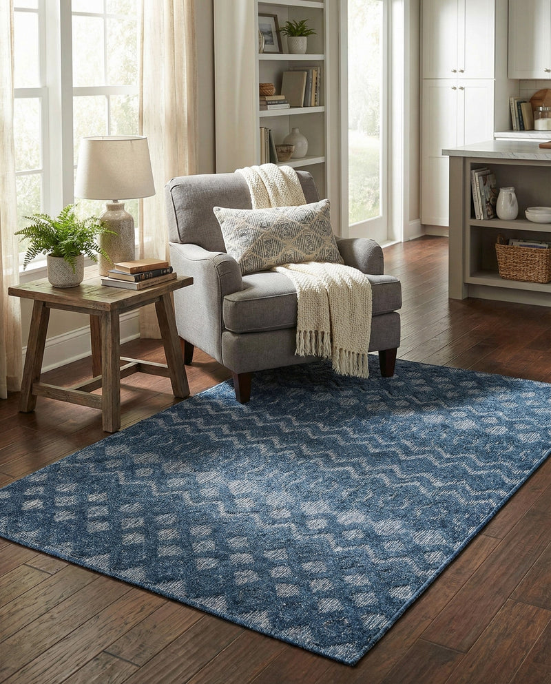 Garden Lattice Charm Collection Area Rug -  Pergola (Navy Blue) Rectangle Navy Blue  lifestyle 10
