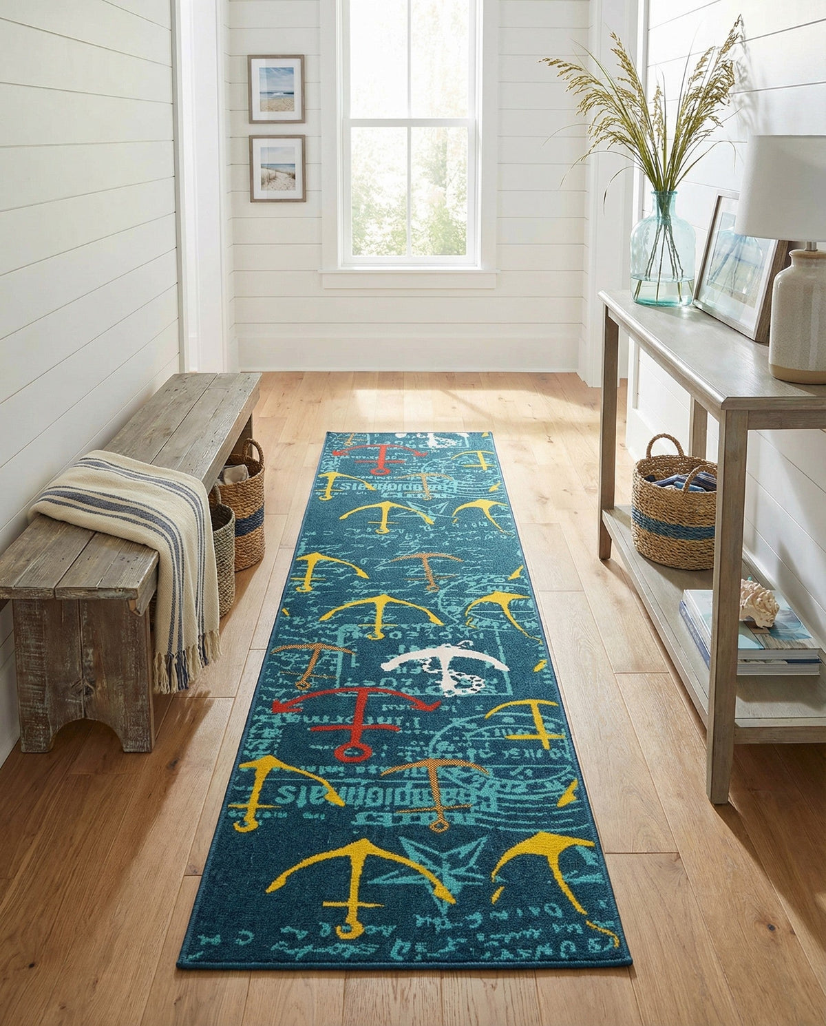 Seaside Haven Rugs Collection Area Rug -  Lighthouse Runner Navy Blue  lifestyle 73