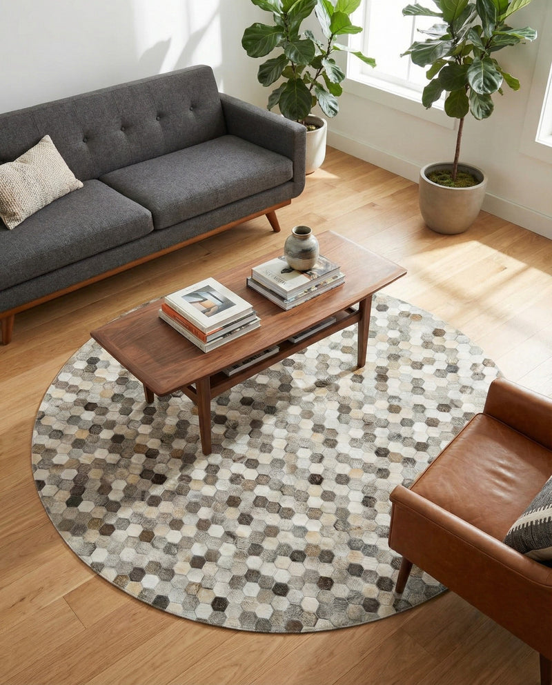 Savannah Hideaway Collection Area Rug - Savannah Round Ivory Gray  lifestyle 49
