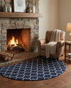 Lattice Gardens Collection Area Rug -  Bloomfield (Dark Blue) Hearth Dark Blue  lifestyle 48
