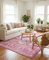 Casablanca Tapestry Collection Area Rug - Fes Rectangle Plumrose Pink  lifestyle 48