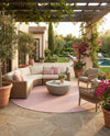 Seaside Serenity Collection Area Rug - Veranda (Whisper Pink) Round Whisper Pink  lifestyle 35