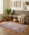 Heritage Elegance Collection Area Rug -  Hampton Rectangle Antique Red  lifestyle 9