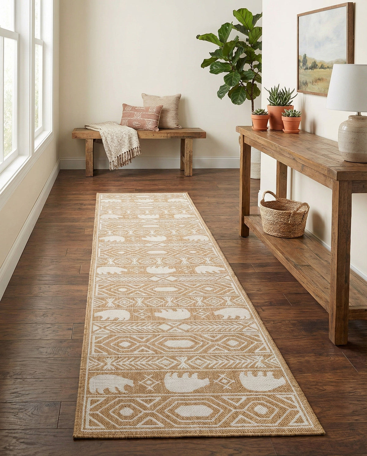 Mesa Oasis Rugs Collection Area Rug - Sundown Runner Taupe  lifestyle 132