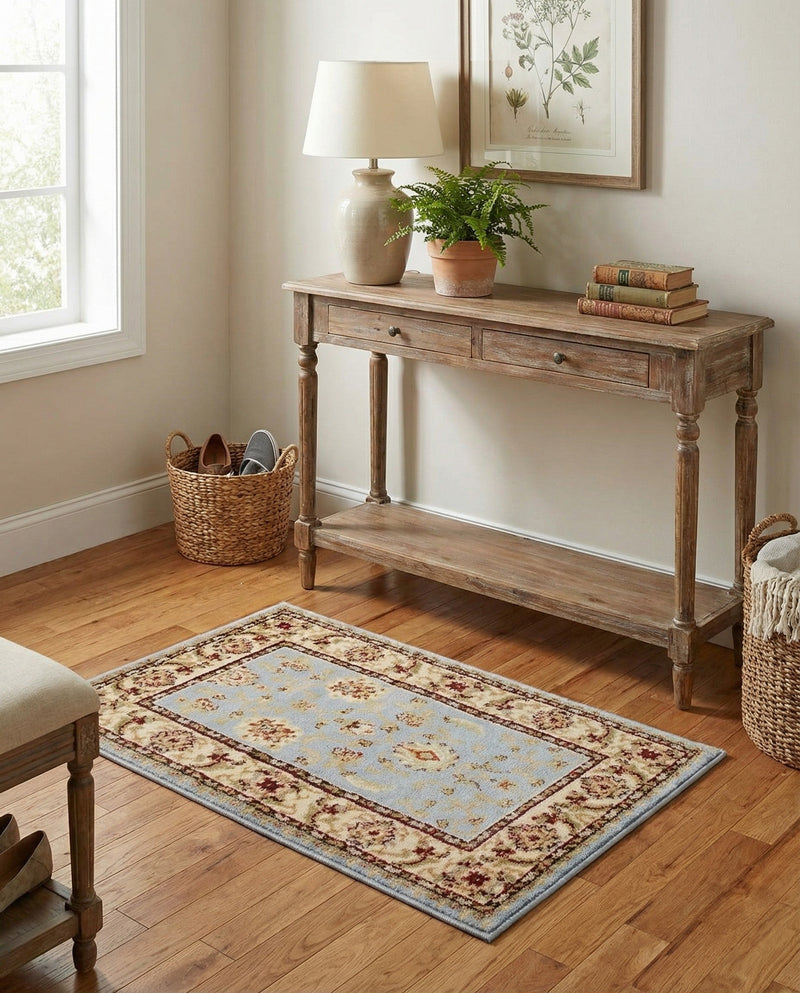 Jaipur Elegance Collection Area Rug -  Nahargarh (Light Blue) Rectangle Light Blue  lifestyle 14