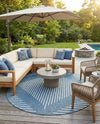 Urban Terrace Collection Area Rug -  Chelsea (Blue) Round Blue  lifestyle 69