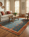 Patio Heritage Collection Area Rug -  Pavilion Rectangle Navy Blue  lifestyle 19