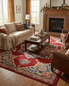 Eden Oasis Collection Area Rug -  Tranquility (Burgundy) Rectangle Burgundy  lifestyle 3