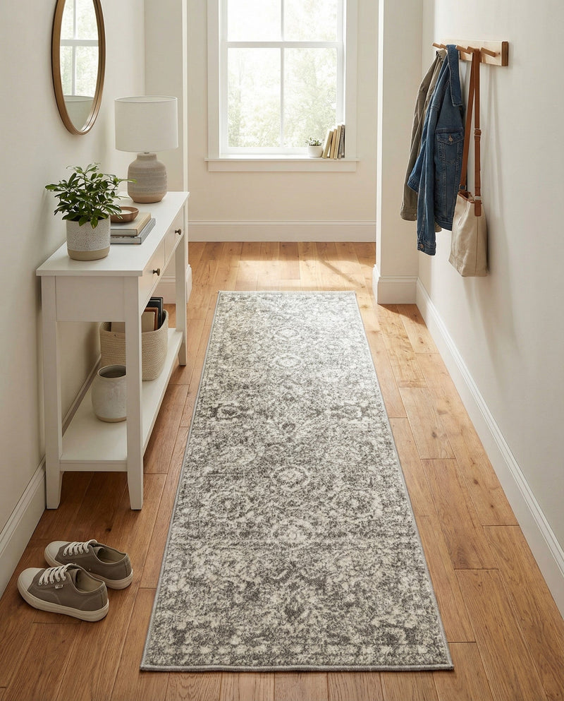 Seville Stripes Collection Area Rug -  Cordoba (Gray) Runner Gray  lifestyle 74