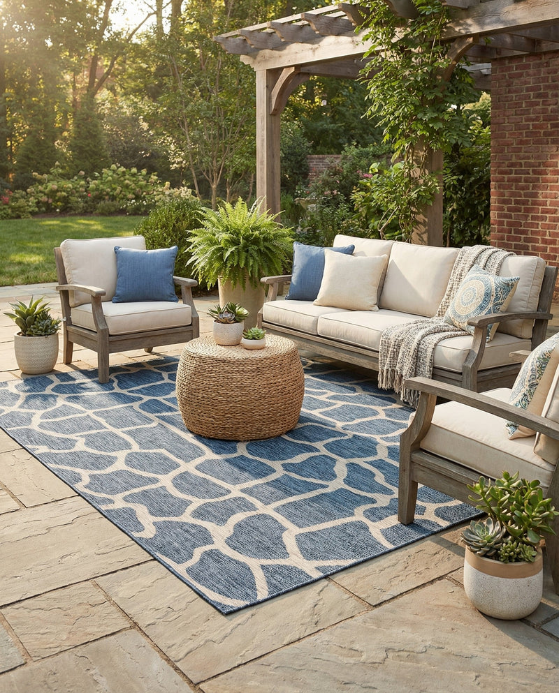 Savannah Escape Collection Area Rug -  Rainforest Rectangle Blue  lifestyle 27