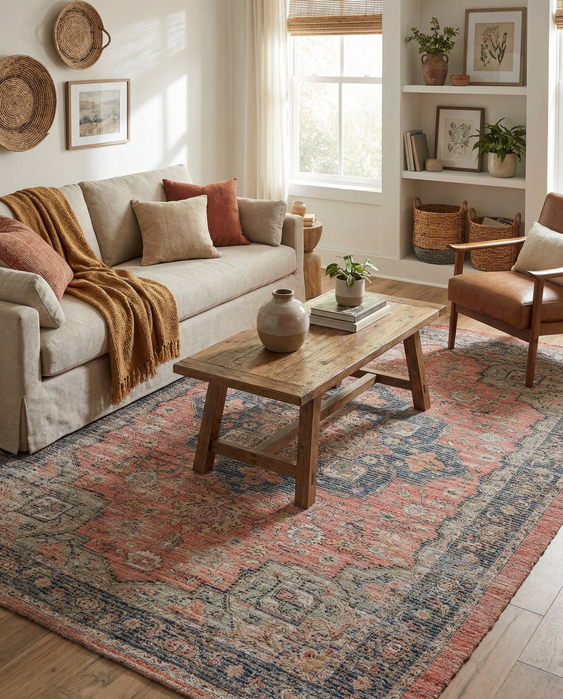 Savannah Threads Collection Area Rug -  Negev Rectangle Antique Red  lifestyle 5