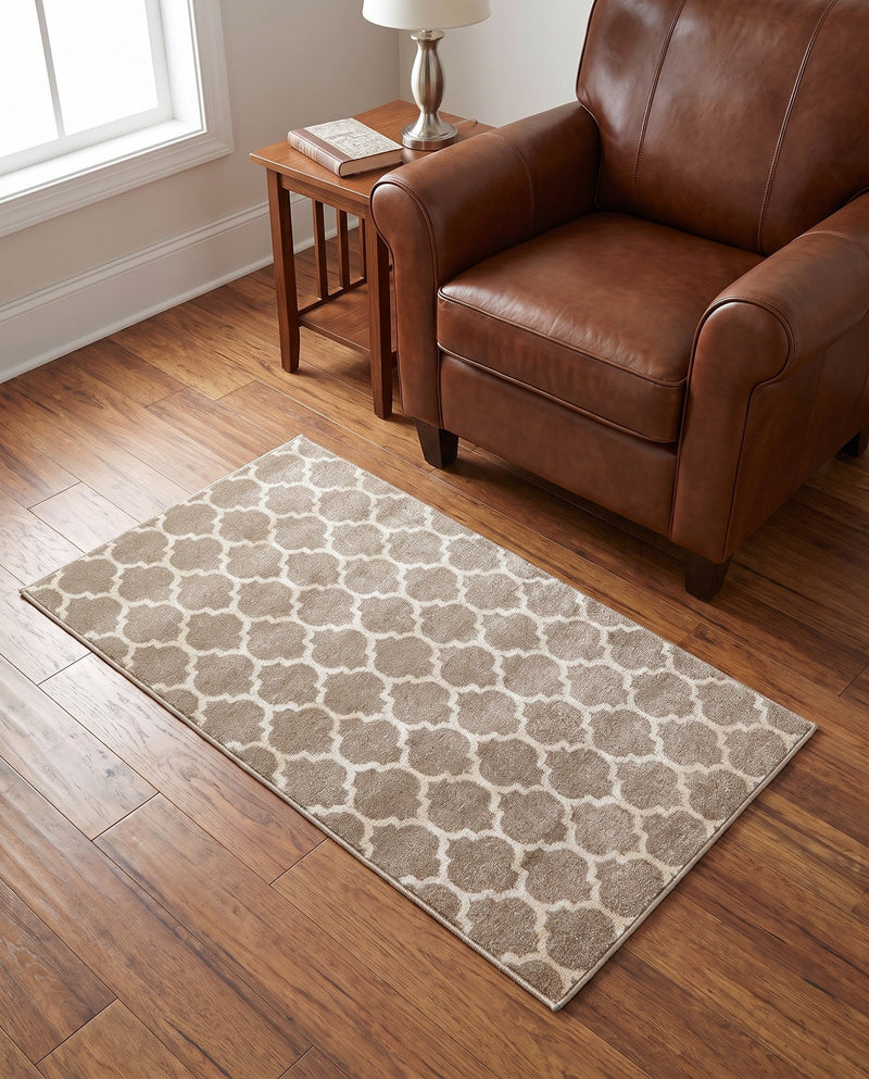 Lattice Gardens Collection Area Rug -  Bloomfield (Light Brown) Rectangle Light Brown  lifestyle 30