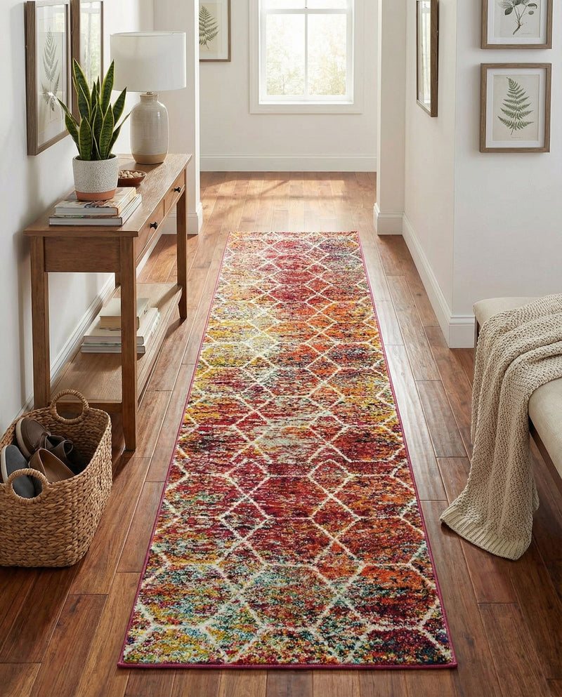 Trellis Mosaic Collection Area Rug - Arborville (Multi) Runner Multi  lifestyle 90