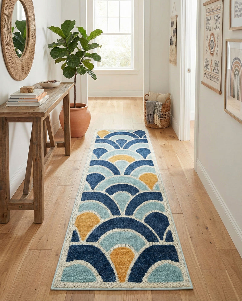 Caribbean Terrace Collection Area Rug -  Barbados Runner Blue  lifestyle 42