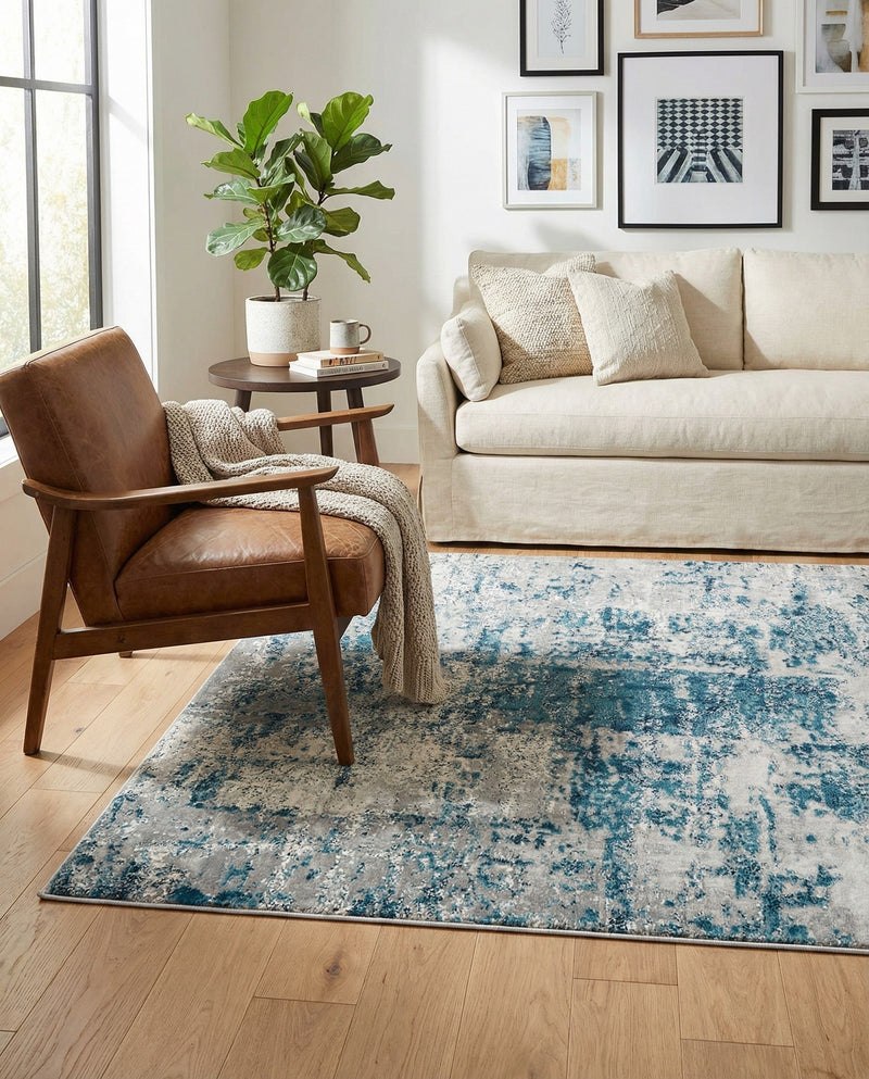 Bloomsbury Elegance Collection Area Rug -  Belgravia Rectangle Blue  lifestyle 37