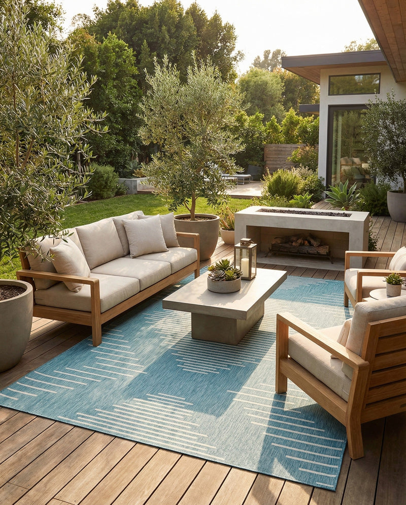 Urban Terrace Collection Area Rug -  Chelsea (Light Aqua) Rectangle Light Aqua  lifestyle 20