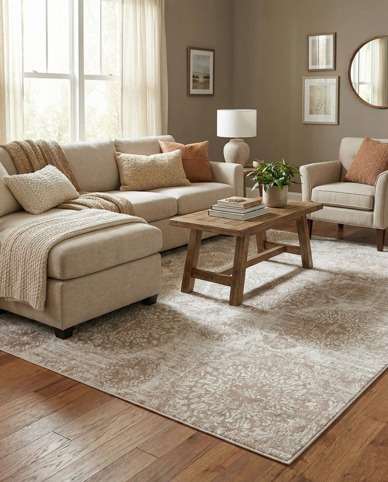Riviera Elegance Collection Area Rug -  Monaco (Beige) Rectangle Beige  lifestyle 12