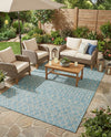 Savannah Pergola Collection Area Rug -  Pergola (Aqua) Rectangle Aqua  lifestyle 4