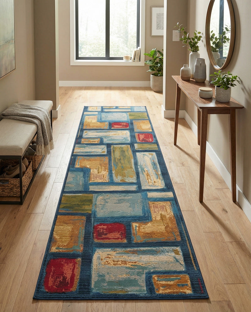 Urban Terrace Collection Area Rug -  Portico Runner Multi  lifestyle 46