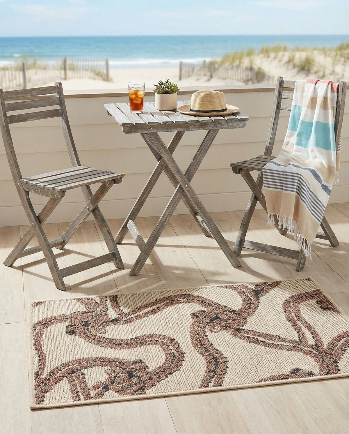 Seaside Haven Rugs Collection Area Rug -  Dunes Rectangle Beige  lifestyle 12