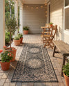 Patio Heritage Collection Area Rug -  Lafayette (Black) Runner Black  lifestyle 72