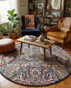 Heritage Elegance Collection Area Rug -  Louvre Round Multi  lifestyle 58