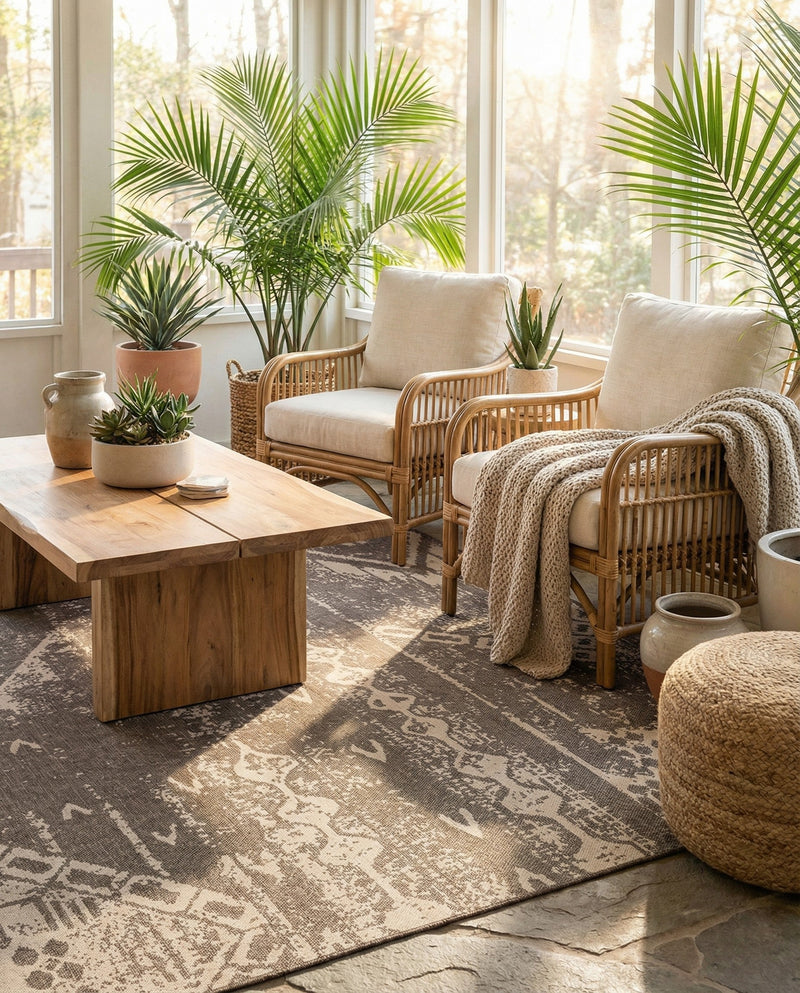Sahara Sands Collection Area Rug -  Berenice Rectangle Natural and Brown  lifestyle 17