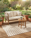 Seaside Stripes Collection Area Rug - Cabana (Taupe) Rectangle Taupe  lifestyle 41