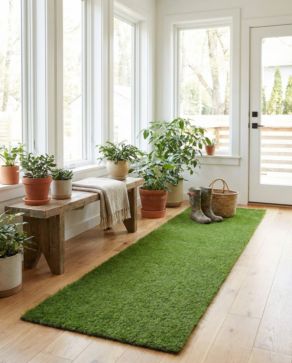 Meadow Retreat Collection Area Rug - Glen Runner Green  lifestyle 89